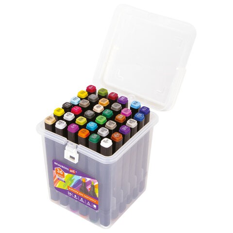 Маркеры для скетчинга двусторонние Brauberg Art Debut Black линия 1-6 мм 36 цветов 152129 , 